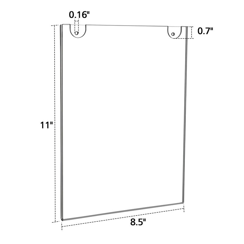 NIUBEE 10 Pack Acrylic Sign Holder 8.5 x 11 inches Clear Wall Mount Frame Bonus , Wall Mount Plastic Sign Holder Perfect for Home, Office, Store, Restaurant- Vertical - Image 3